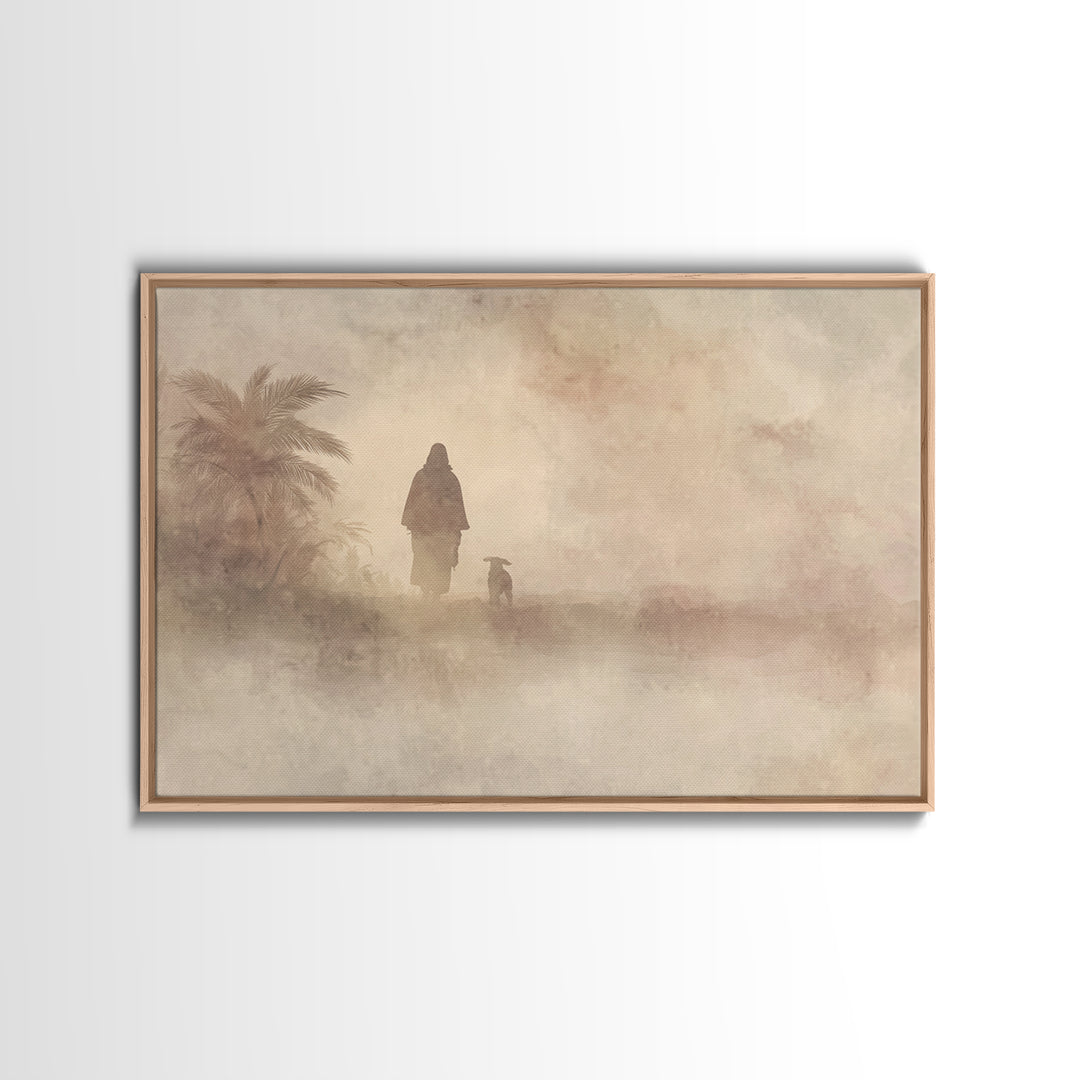 Desert Morning Hope – Framed Canvas Print – Christian Art Canvas – Christian Christmas Art – Christian Wall Art – Jesus Painting – Christia