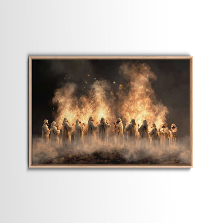 Tongues Of Glory – Framed Canvas Print – Christian Art Canvas – Christian Wall Art – Christian Christmas Art – Christian Art Gift – Christi