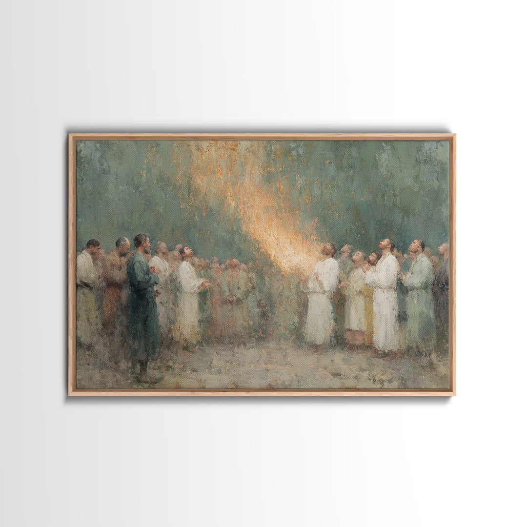Pentecost Rising Fire – Framed Canvas Print – Christian Christmas Art – Christian Wall Art – Christian Art Canvas – Christian Painting – Ch