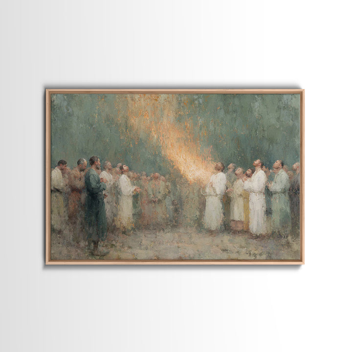 Pentecost Rising Fire – Framed Canvas Print – Christian Christmas Art – Christian Wall Art – Christian Art Canvas – Christian Painting – Ch