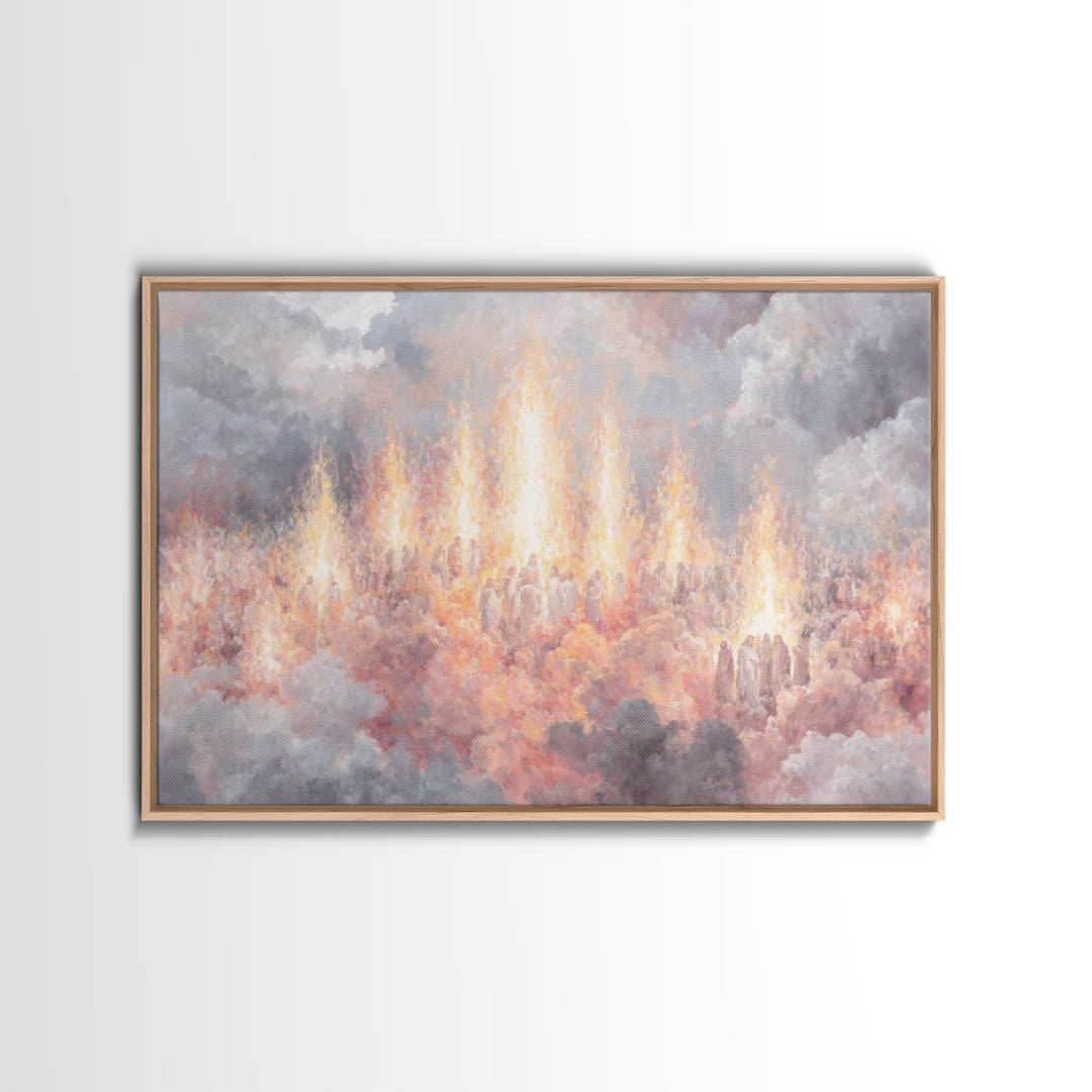 Heaven’s Living Flame – Framed Canvas Print – Christian Art Canvas – Christian Painting – Christian Wall Art – Christian Christmas Art – Ch