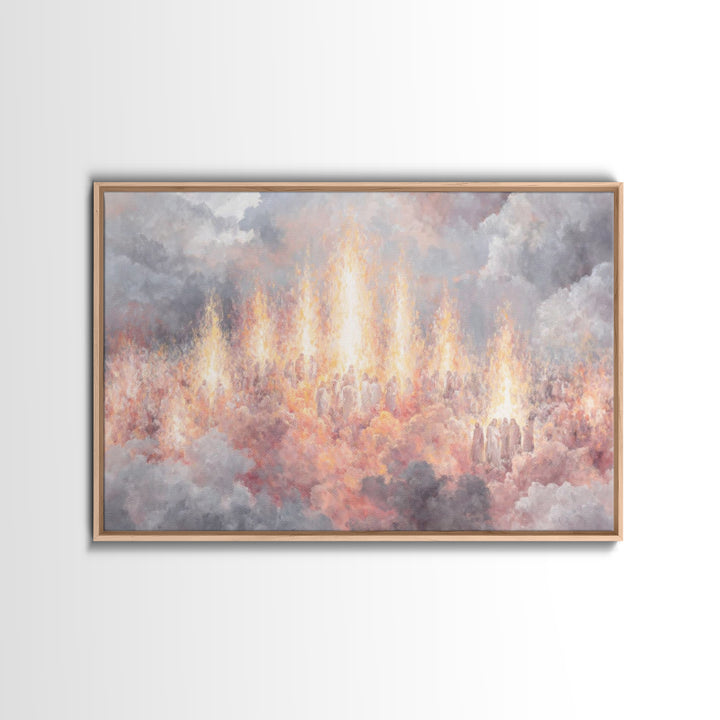 Heaven’s Living Flame – Framed Canvas Print – Christian Art Canvas – Christian Painting – Christian Wall Art – Christian Christmas Art – Ch