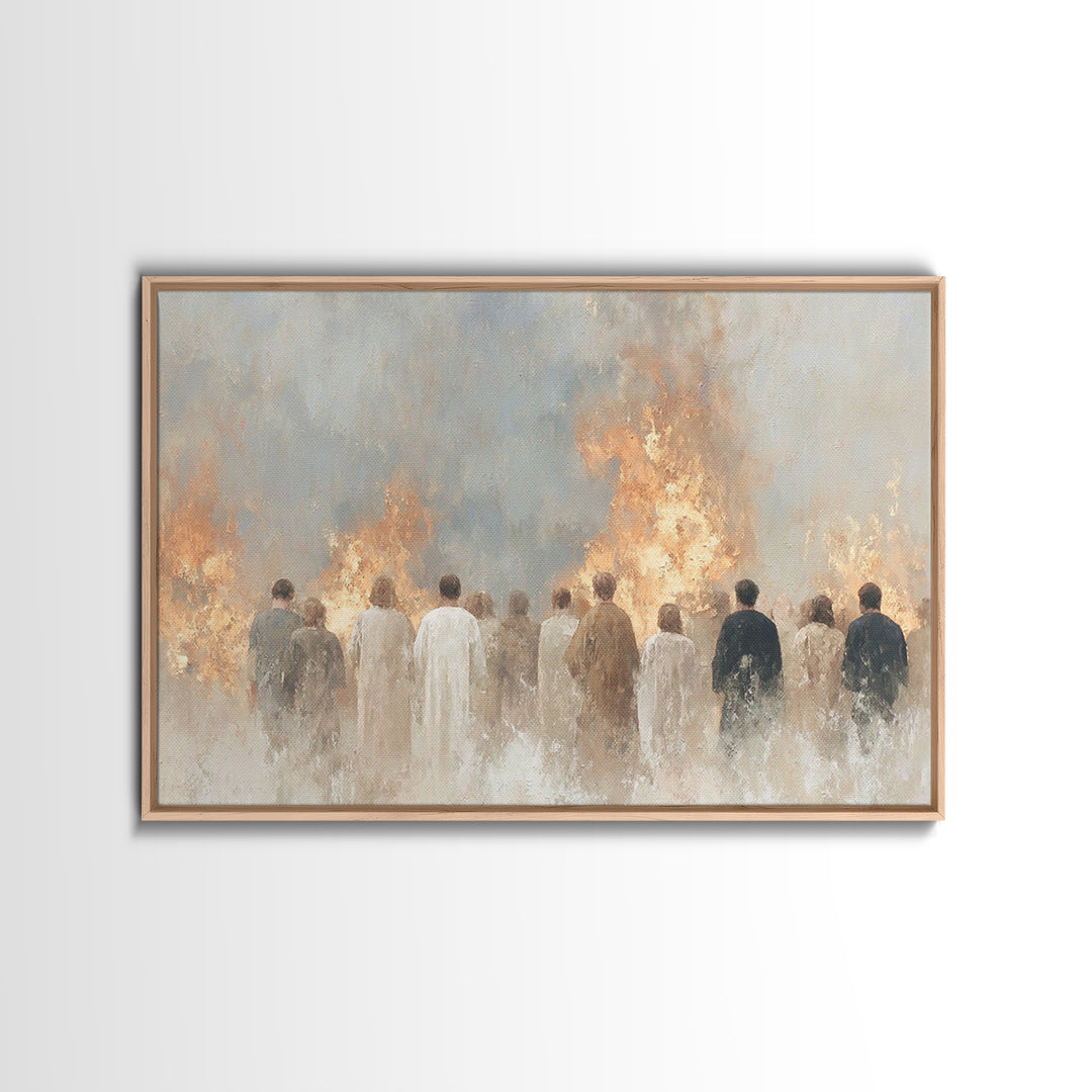 Ascension Fire Choir – Framed Canvas Print – Christian Wall Art – Christian Painting – Christian Christmas Art – Christian Art Canvas – Chr
