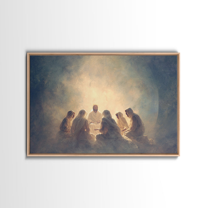 Heavenly Circle | Framed Canvas Print | Christian Art Canvas | Jesus Painting | Modern Christian Art | Christian Wall Art | Christian Chris