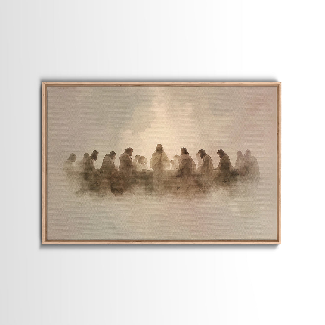 Sacred Cloud Table, Framed Canvas Print, Christian Art Canvas, Jesus Painting, Moody Christian Art, Christian Christmas Art, Christian Wall