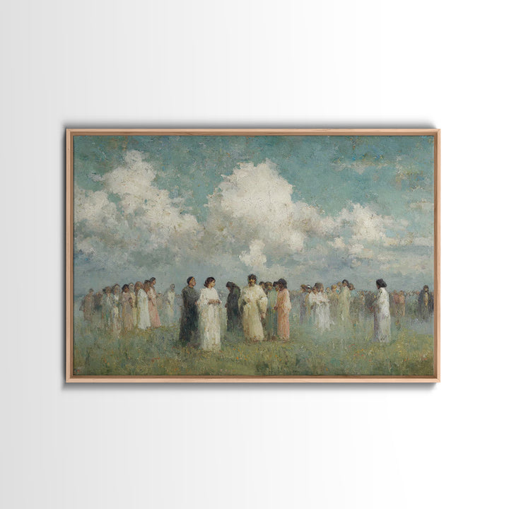 Sacred Assembly – Framed Canvas Print – Vintage Christian Art – Christian Wall Art – Christian Art Canvas – Modern Christian Painting – Chr