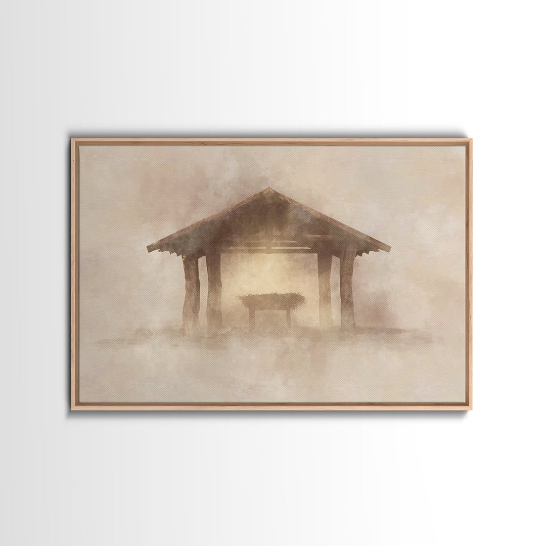 Gloria Shelter – Framed Canvas Print – Christian Christmas Art – Christian Art Canvas – Jesus Christmas Art – Christian Wall Art – Christma