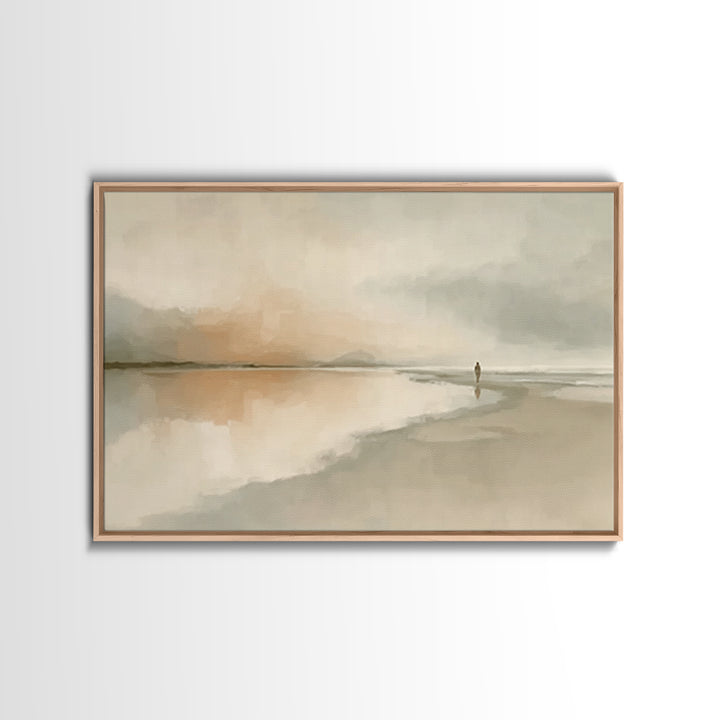 Silent Coast Peace – Framed Canvas Print – Christian Art Canvas – Christian Wall Art – Jesus Painting – Moody Christian Art – Christian Gif