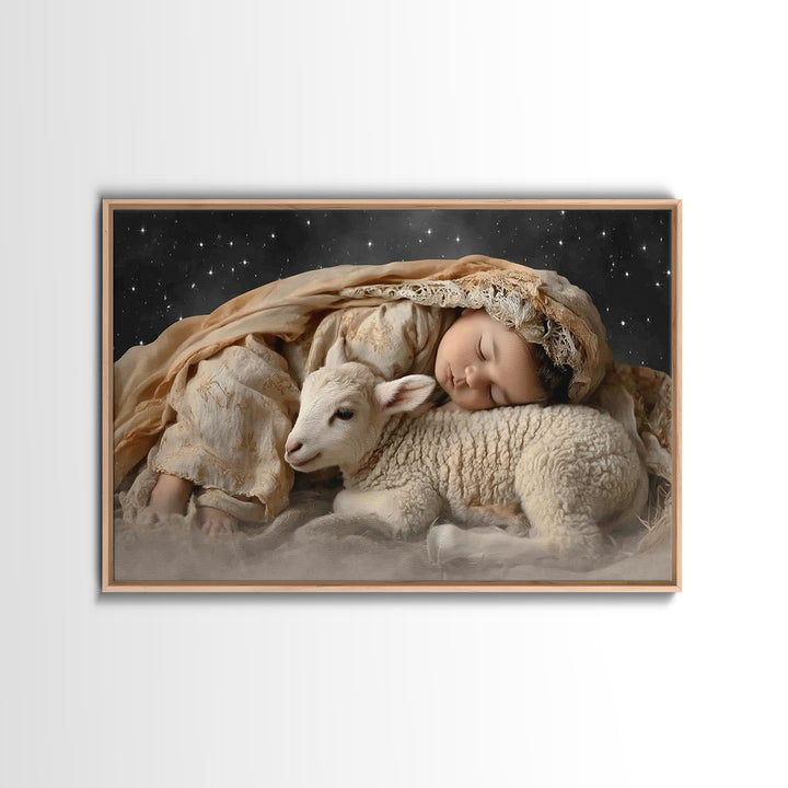 Bethlehem Rest – Framed Canvas Print – Christian Art Canvas – Christian Wall Art – Jesus Christmas Art – Christmas Art Prints – Christian D