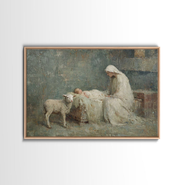 Mary’s Vigil – Framed Canvas Print – Christian Art Canvas – Vintage Christian Art – Christian Wall Art – Christian Paintings – Christian Gi