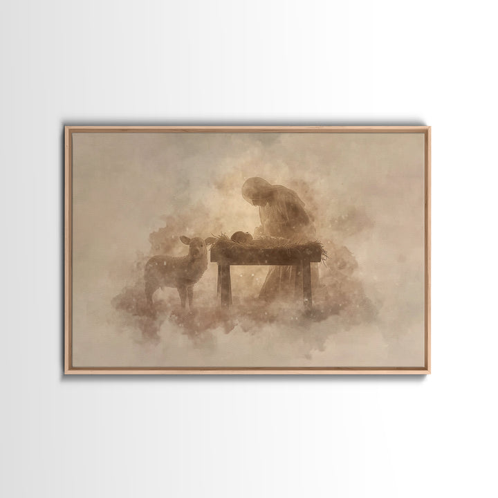 Sacred Stillness – Framed Canvas Print – Christian Christmas Art – Christian Art Canvas – Christian Wall Art – Christian Art Prints – Chris