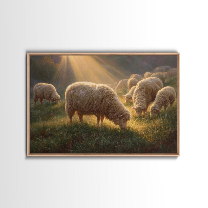 Shepherd Field Peace | Framed Canvas Print | Christian Christmas Art | Christian Art Canvas | Christian Wall Art | Jesus Painting | Christi