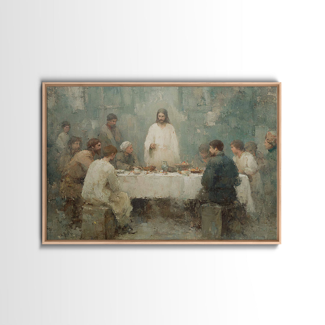 Table Of Grace – Framed Canvas Print – Jesus Painting – Christian Art Canvas – Christian Wall Art – Christian Art – Subtle Christian Art –