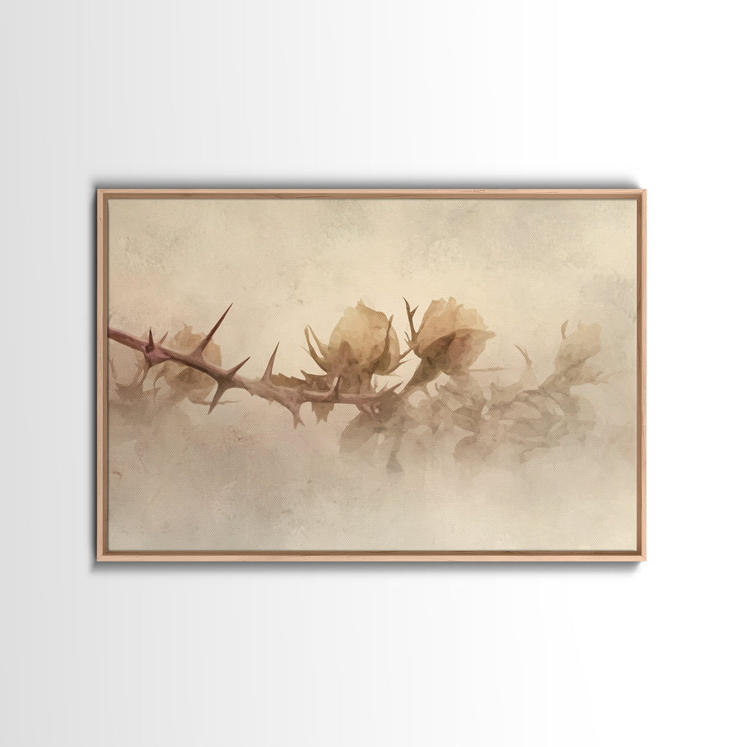 Desert Bloom Hope – Framed Canvas Print – Christian Wall Art – Moody Christian Art – Abstract Christian Art – Christian Art Gift – Subtle C