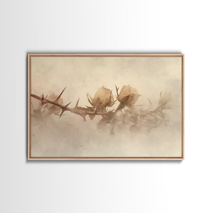 Desert Bloom Hope – Framed Canvas Print – Christian Wall Art – Moody Christian Art – Abstract Christian Art – Christian Art Gift – Subtle C