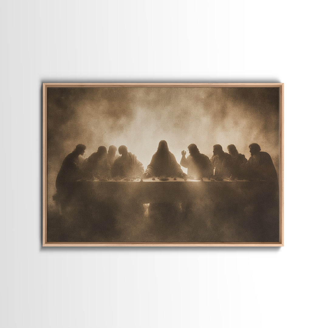 Last Supper Reverence – Framed Canvas Print – Christian Art – Jesus Painting – Christian Art Canvas – Christian Wall Art – Vintage Christia