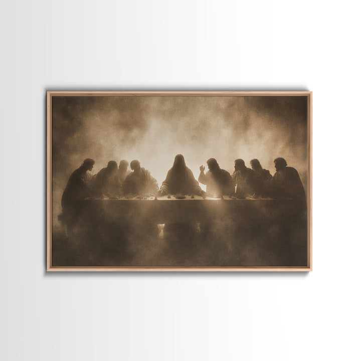Last Supper Reverence – Framed Canvas Print – Christian Art – Jesus Painting – Christian Art Canvas – Christian Wall Art – Vintage Christia