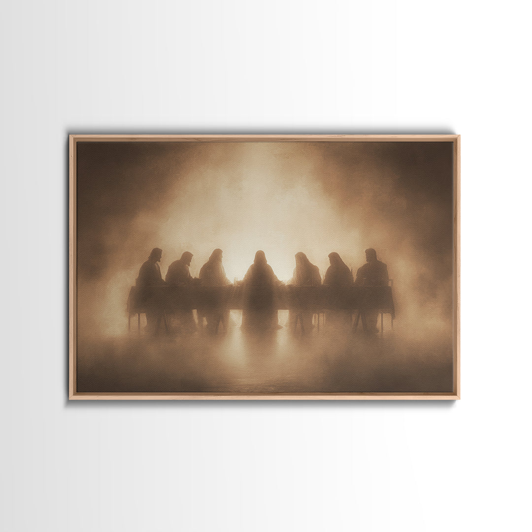 Sacred Table Radiance | Framed Canvas Print | Christian Art Canvas | Jesus Painting | Christian Wall Art | Moody Christian Art | Unique Chr