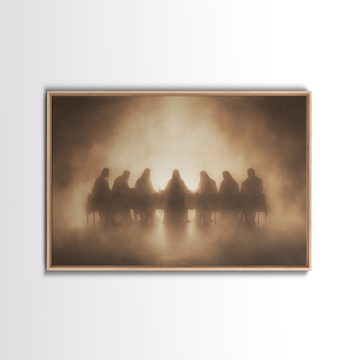 Sacred Table Radiance | Framed Canvas Print | Christian Art Canvas | Jesus Painting | Christian Wall Art | Moody Christian Art | Unique Chr