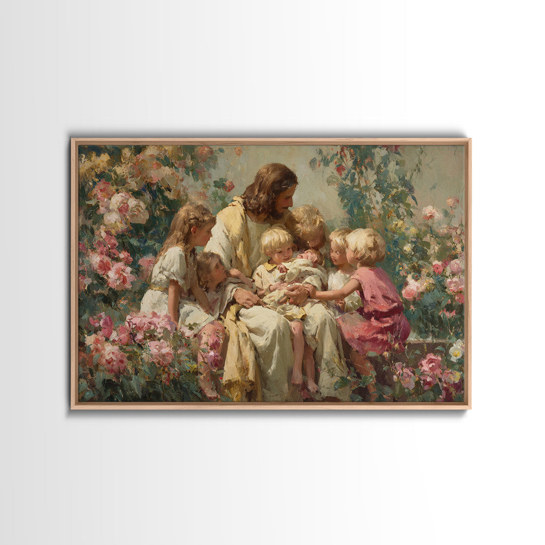 Circle Of Blessings | Framed Canvas Print | Christian Art Canvas | Christian Art | Jesus Painting | Christian Wall Art | Christian Gift Ide