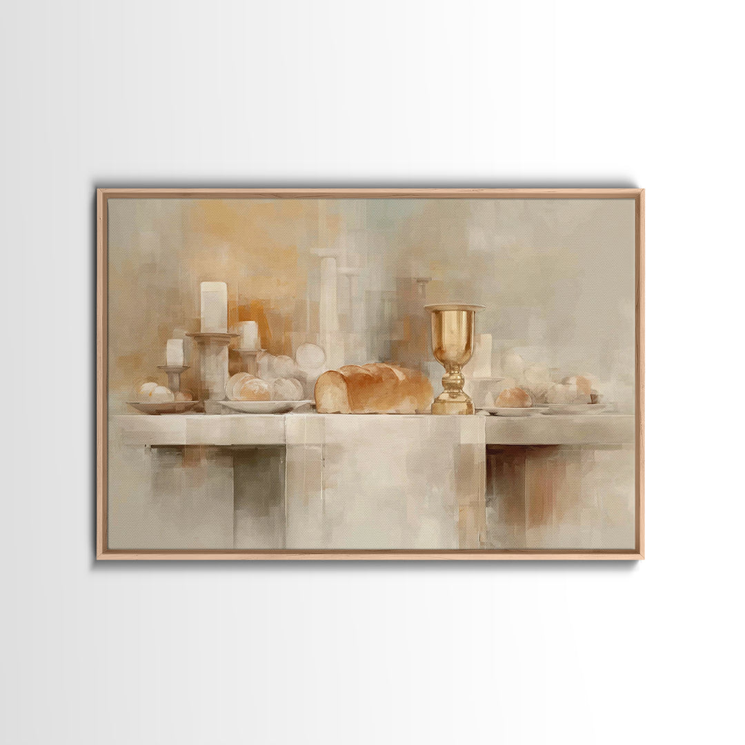 Table Of Blessing – Framed Canvas Print – Christian Wall Art – Christian Art Print – Christian Decor For Home – Modern Christian Art – Chri
