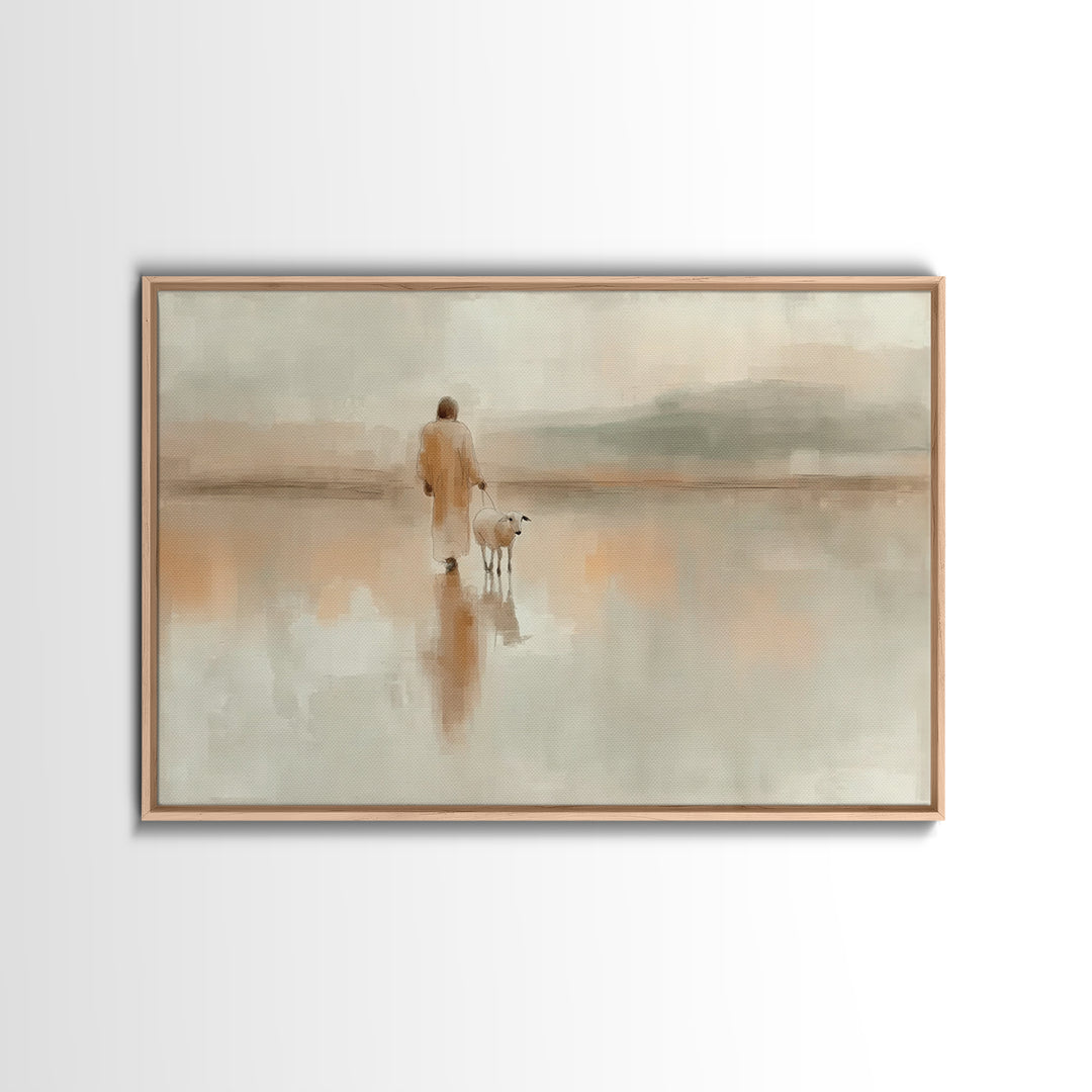 Gentle Steps Home | Framed Canvas Print | Christian Wall Art | Jesus Painting Canvas | Christian Decorations | Unique Christian Art | Chris