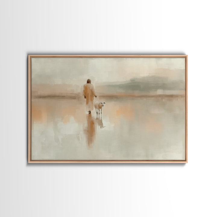 Gentle Steps Home | Framed Canvas Print | Christian Wall Art | Jesus Painting Canvas | Christian Decorations | Unique Christian Art | Chris