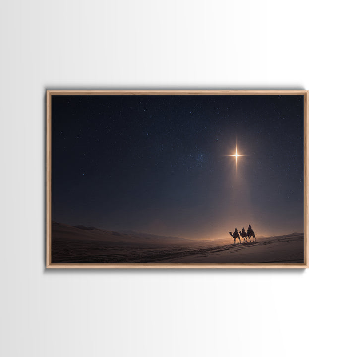 Holy Night Journey, Framed Canvas Print, Christian Art Canvas, Christmas Wall Art, Modern Christian Art, Christian Christmas Art, Christian
