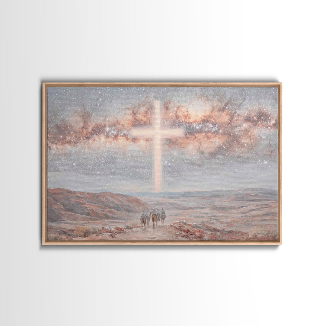 Celestial Promise – Framed Canvas Print – Christian Christmas Art – Christian Art Painting – Christmas Wall Art – Christian Art Canvas – Mo