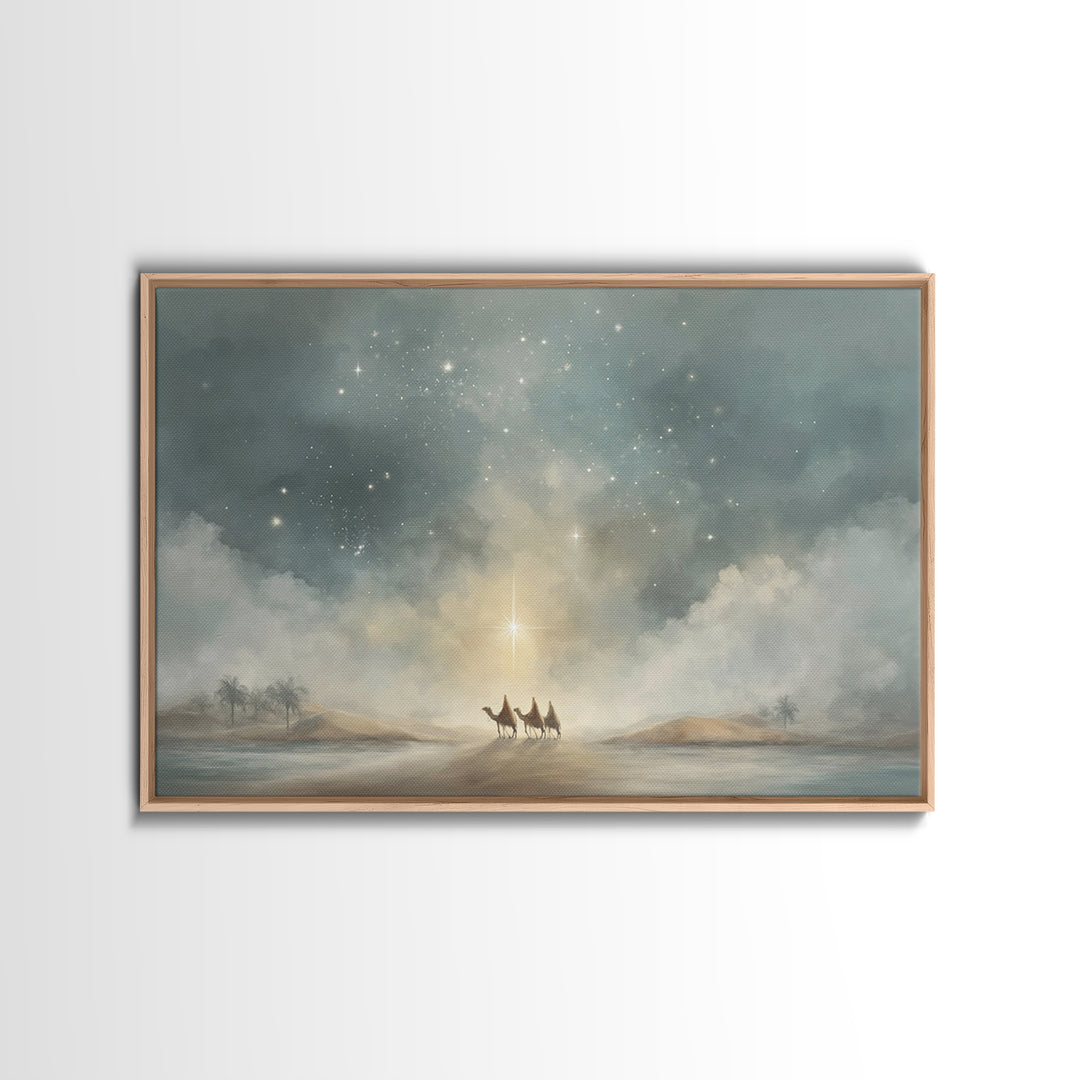 Guided By Glory – Framed Canvas Print – Christian Art Print – Christmas Art – Christian Christmas Decorations – Christian Art Canvas – Mode