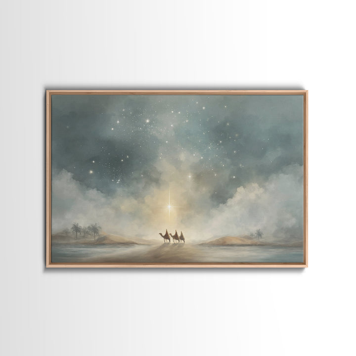 Guided By Glory – Framed Canvas Print – Christian Art Print – Christmas Art – Christian Christmas Decorations – Christian Art Canvas – Mode