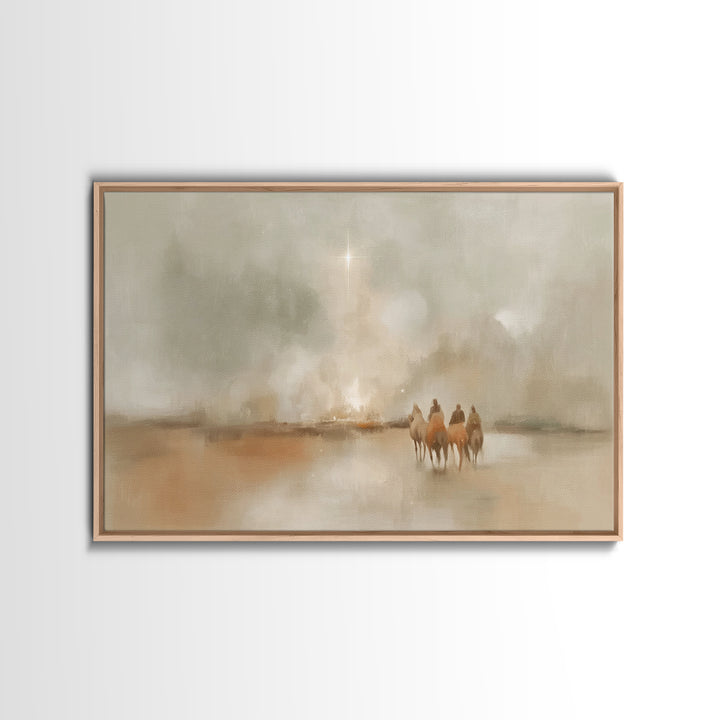 Night Of Wonder, Framed Canvas Print, Christian Wall Art, Christian Art Canvas, Christmas Art Work, Modern Christmas Art, Christian Art Gif