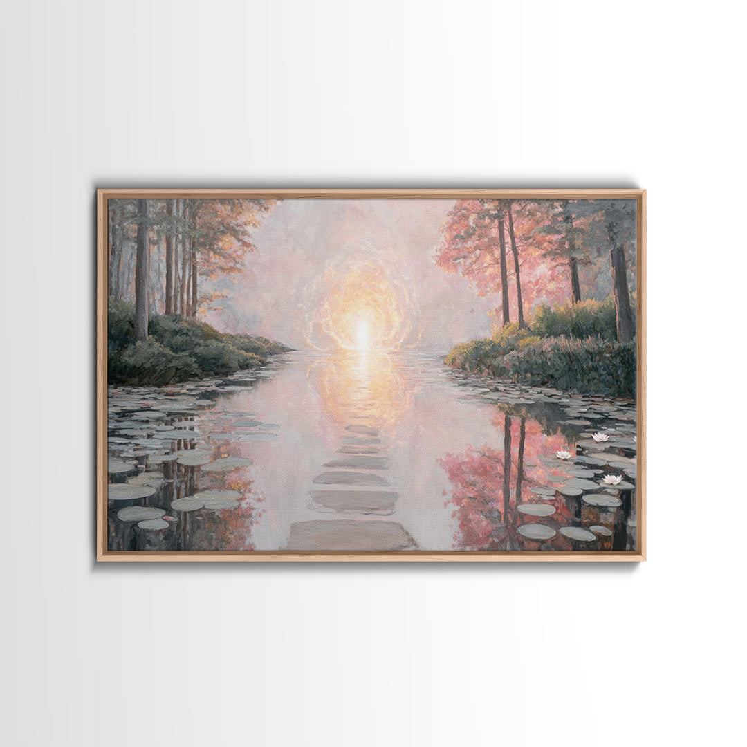 Path Of Heavenly Light – Framed Canvas Print – Christian Art Canvas – Christian Wall Art – Large Christian Art – Modern Christian Painting