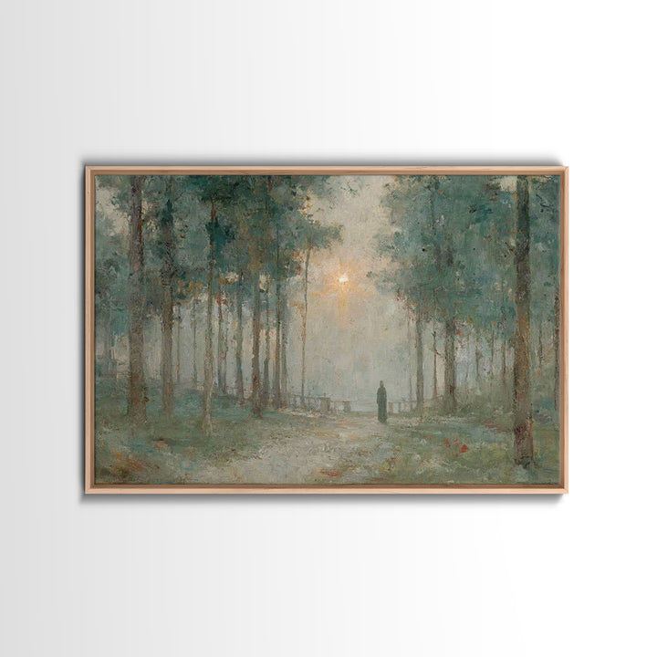 Forest Dawn Promise – Framed Canvas Print – Christian Art Painting – Christian Wall Art – Christian Art Canvas – Subtle Christian Paintings