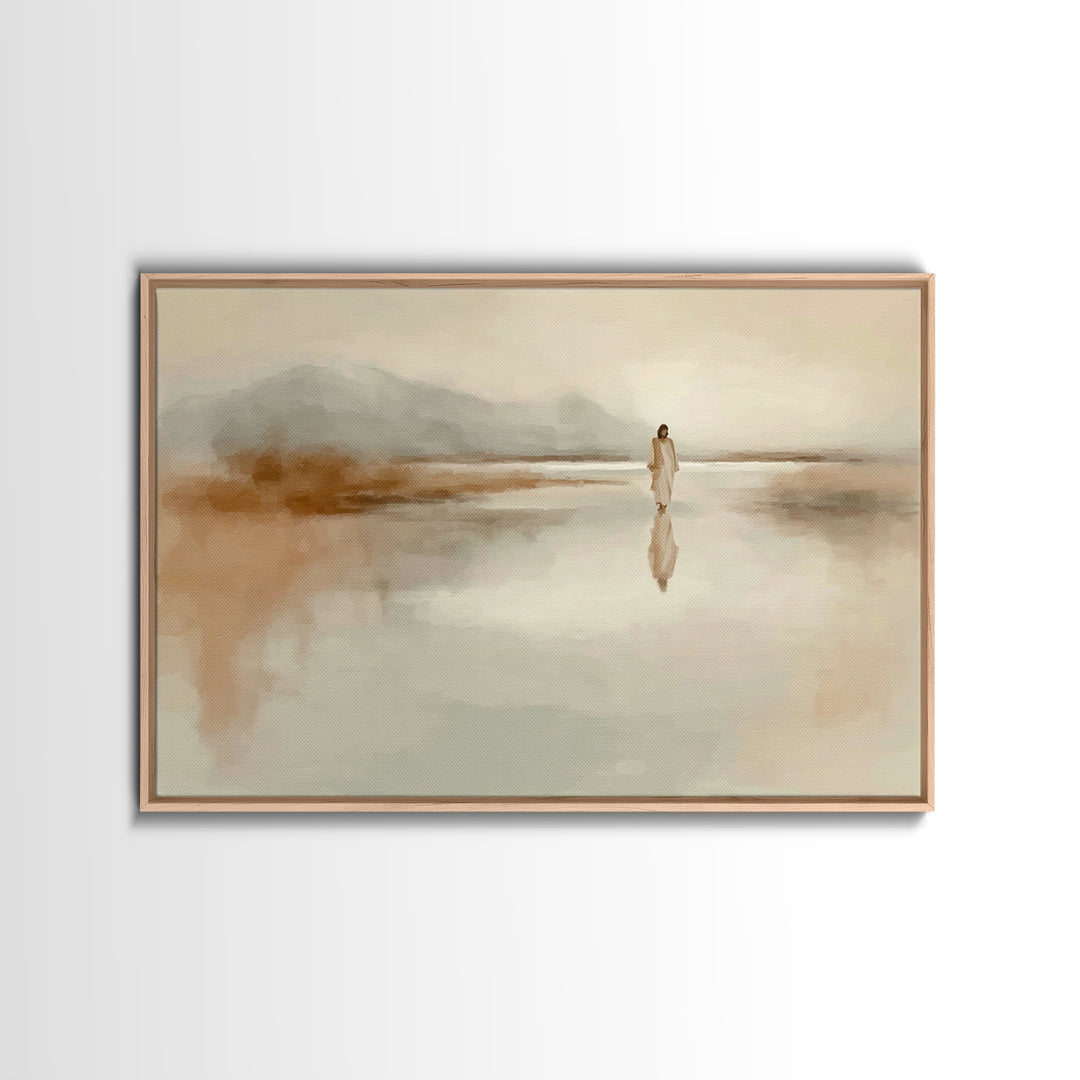 Quiet Water Journey | Framed Canvas Print | Jesus Painting | Christian Wall Art | Christian Art Canvas | Large Jesus Painting | Christian A