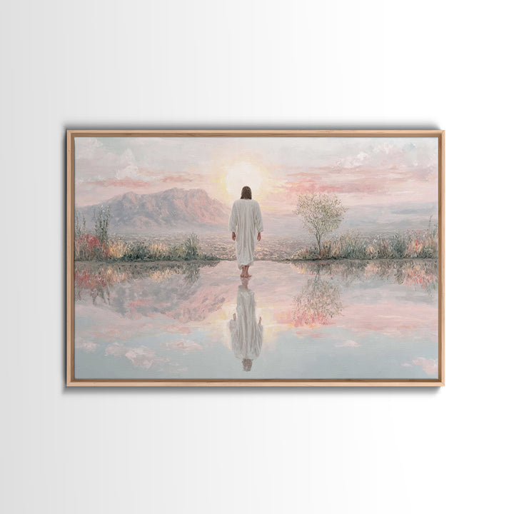 Radiant Mountain Path – Framed Canvas Print – Christian Art – Christian Art Canvas – Jesus Painting – Christian Wall Art – Modern Christian