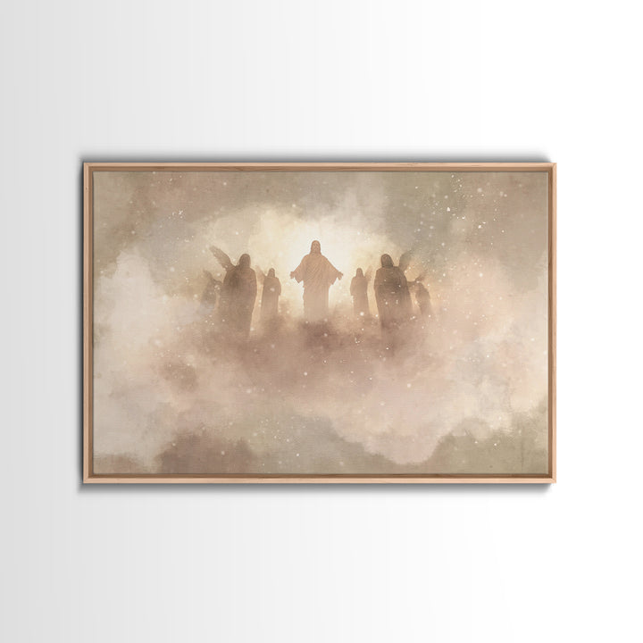 Glory In The Clouds, Framed Canvas Print, Christian Art Canvas, Jesus Painting, Modern Christian Art, Christian Wall Art, Christian Art