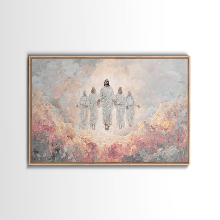Heavenly Arrival | Framed Canvas Print | Christian Art Canvas | Christian Wall Art | Jesus Painting | Modern Christian Painting | Christian