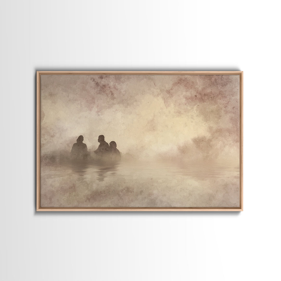 Dawn Baptism Peace – Framed Canvas Print – Christian Art Canvas – Christian Wall Art – Moody Christian Art – Jesus Painting – Christian Chr