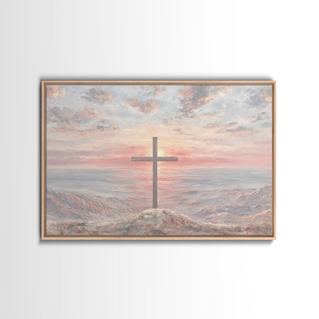Dawn Of Redemption, Framed Canvas Print, Christian Wall Art, Modern Christian Art, Christian Art Canvas, Jesus Painting, Christian Christma