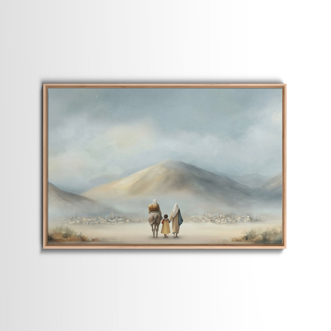 Path Toward Bethlehem, Framed Canvas Print, Christian Art Canvas, Christian Wall Art, Christmas Art Prints, Modern Christian Art