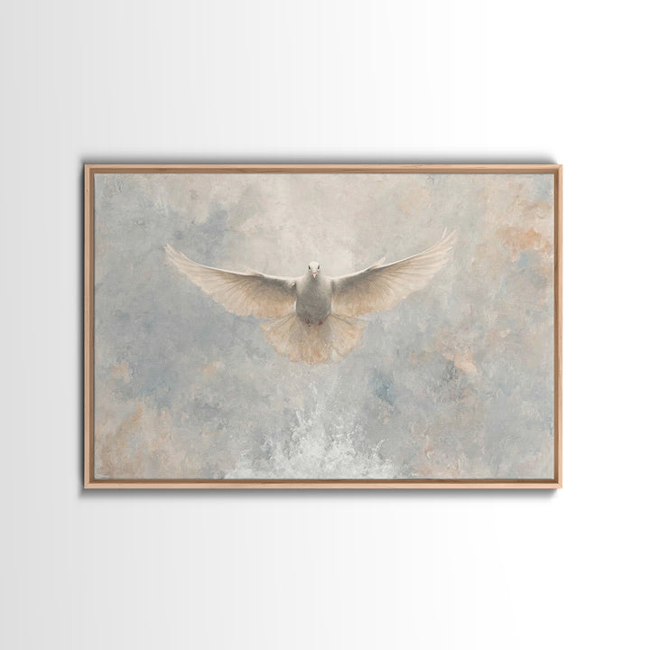 Heavenly Descent, Framed Canvas Print, Christian Wall Art, Christian Art Canvas, Christian Art, White Christmas Art, Christian Christmas Ar