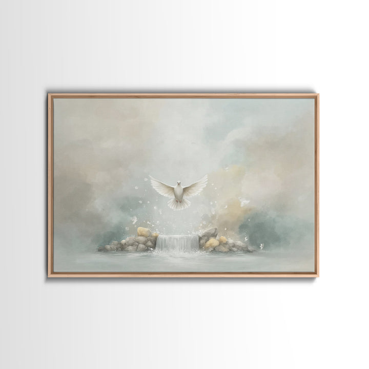 Gentle Ascent | Framed Canvas Print | Christian Art Canvas | Christian Wall Art | Christian Art | Moody Christmas Art | Christian Decoratio