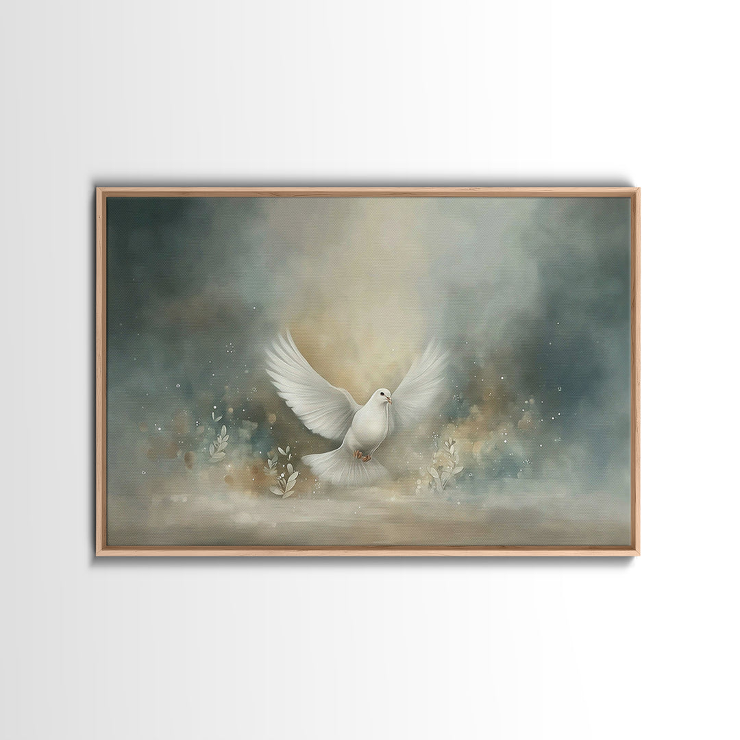 Dove Of Glory – Framed Canvas Print – Christian Art – Christian Wall Art – Christian Canvas – Christmas Art – Christian Gift Ideas
