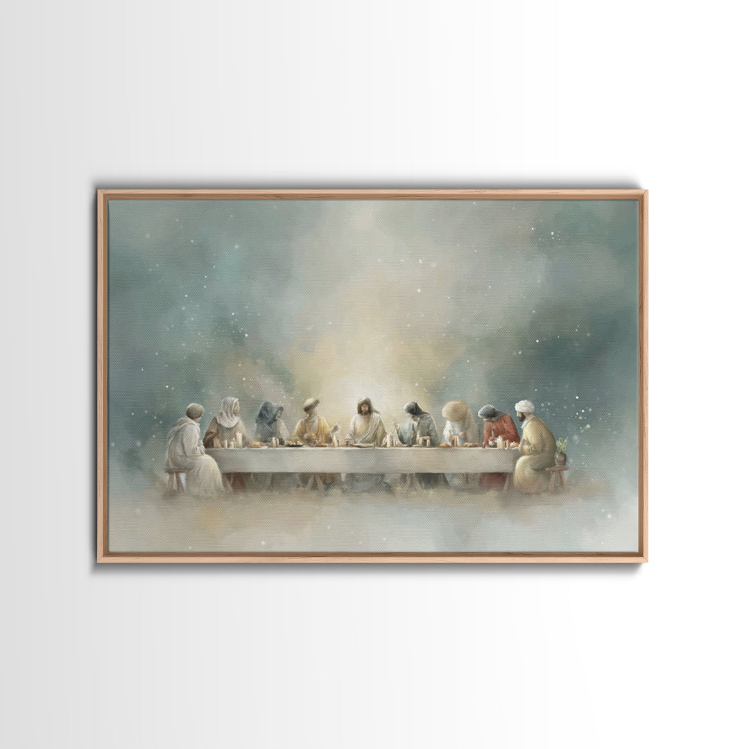 Sacred Communion | Framed Canvas Print | Christian Art Canvas | Christian Wall Art | Christian Art Work | Christian Gift | Christmas Art