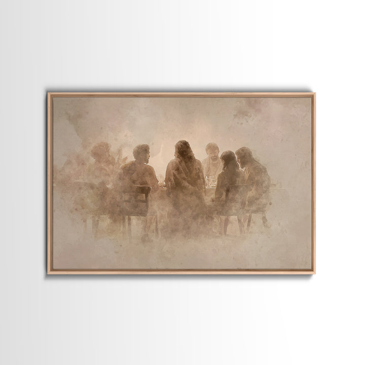 Sacred Fellowship - Framed Canvas Print - Christian Art Canvas - Christian Wall Art - Jesus Painting - Large Christian Art - Christian Chri