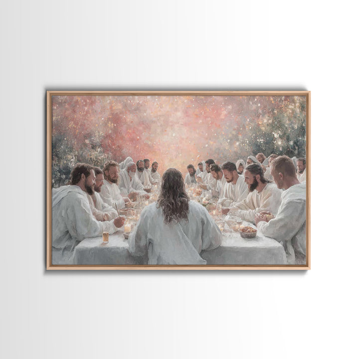 Divine Communion - Framed Canvas Print - Christian Wall Art - Christian Art Canvas - Large Jesus Painting - Christian Gift Ideas - Subtle C