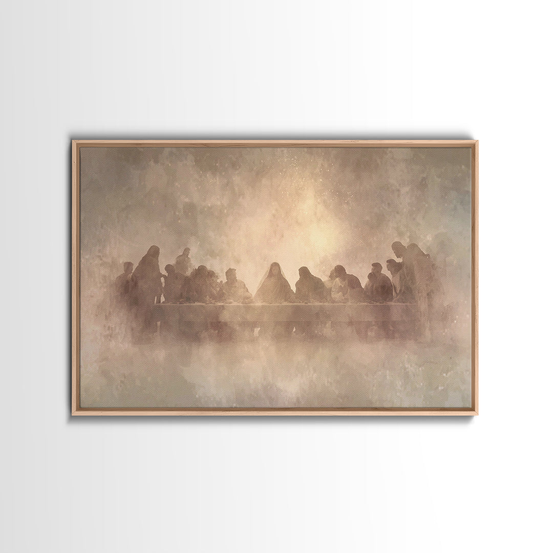 Heavenly Communion – Framed Canvas Print – Christian Wall Art – Jesus Painting – Christian Art Canvas – Christian Christmas Art – Unique Ch