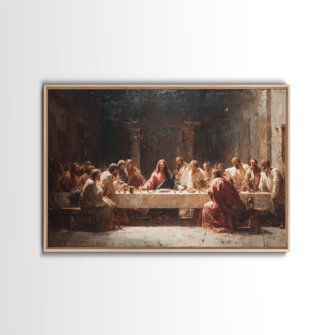 Sacred Gathering, Framed Canvas Print, Christian Paintings, Large Jesus Painting, Christian Art Canvas, Vintage Christian Art, Christian Wa