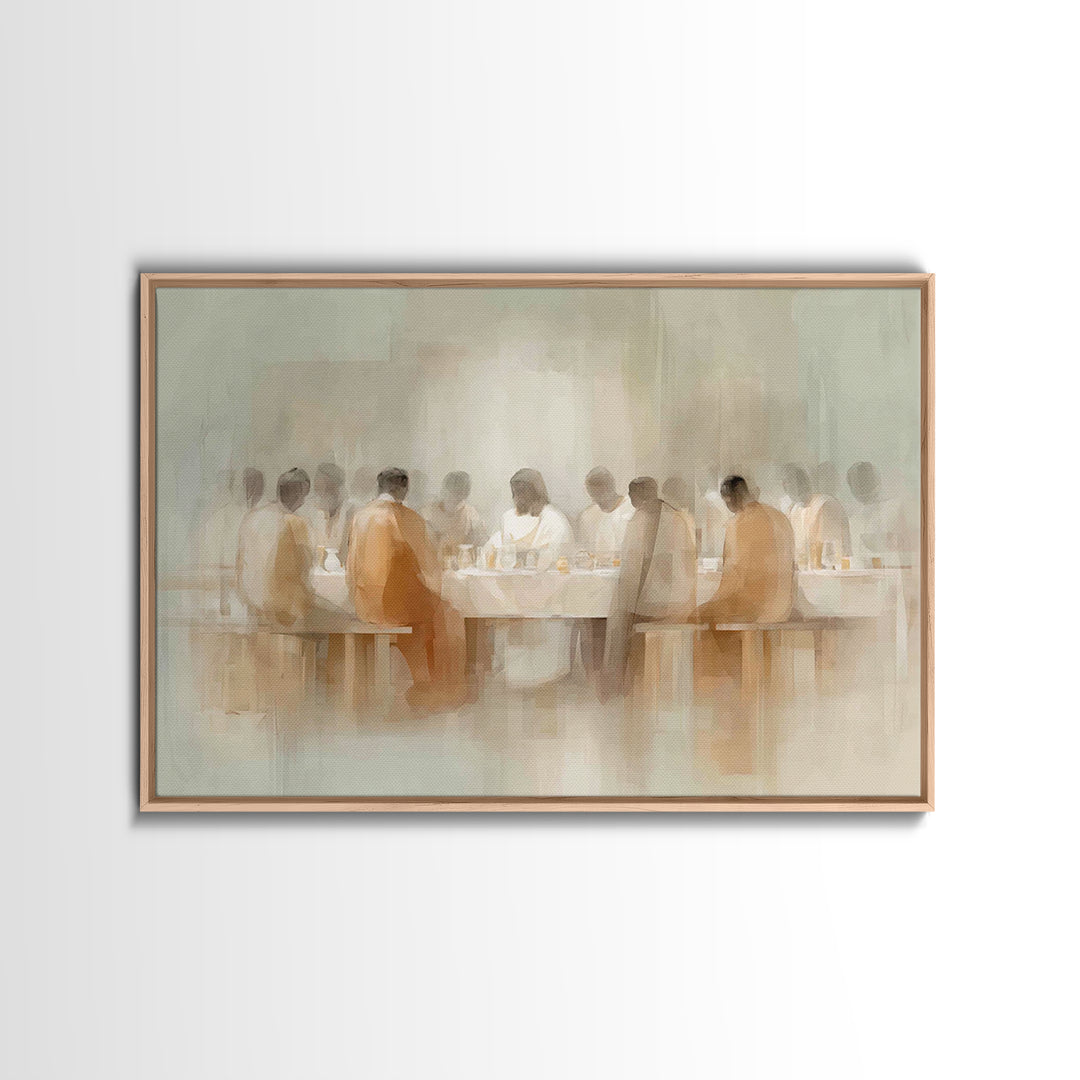 Holy Supper Light – Framed Canvas Print – Minimalist Christian Art – Christian Wall Art – Jesus Painting – Subtle Christian Art – Christian